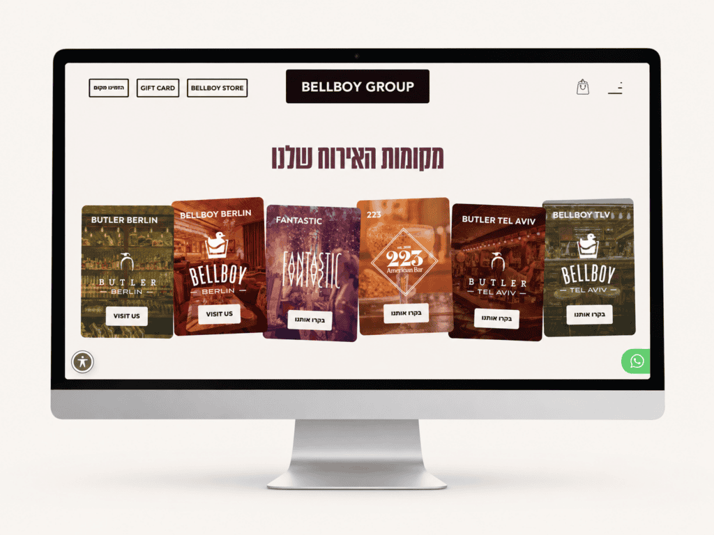 Bellboy Group Website Monitor Mockup